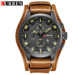 Novos relógios curren marca de luxo relógio masculino pulseira de couro moda quartzo-relógio casual esportes relógio de pulso data relojes 8225