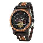 Bobo pássaro relógios mecânicos masculino feminino automático duplo tourbillon relógio de pulso roda balanço metal de madeira relógio relogio