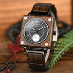 Bobo Bird-Relógio De Madeira Para Homens, Relógio De Pulso Quadrado, Movimento Japonês Seiko, Marca De Luxo, Caixa De Presente