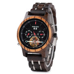 Bobo pássaro relógios mecânicos masculino feminino automático duplo tourbillon relógio de pulso roda balanço metal de madeira relógio relogio