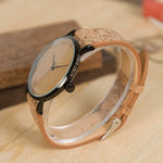 Bobo bird relógios masculinos, relógio de pulso de quartzo de madeira com pulseira de couro genuíno com caixa de papel, relógios masculinos