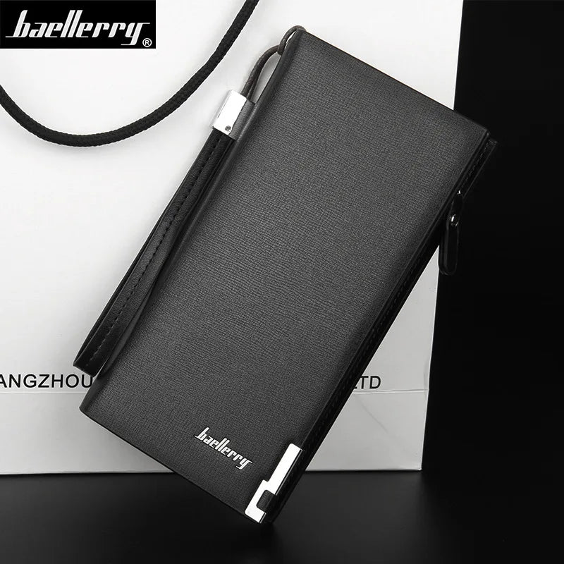 Baellery homens carteiras longas grande capacidade zíper bolsa titular do cartão masculino bolsa moeda bolso marca de luxo carteira embreagem para homem