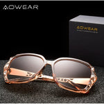 AOWEAR-Luxury Square Oversized Sunglasses for Women, Polarized Brand Design, óculos de sol vintage, tons ao ar livre, óculos para senhoras