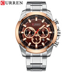 Curren relógios masculinos marca superior grande esporte relógio de luxo militar aço quartzo relógios pulso cronógrafo design ouro relógio masculino