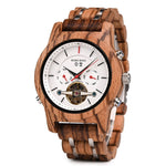 Bobo pássaro relógios mecânicos masculino feminino automático duplo tourbillon relógio de pulso roda balanço metal de madeira relógio relogio