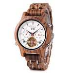 Bobo pássaro relógios mecânicos masculino feminino automático duplo tourbillon relógio de pulso roda balanço metal de madeira relógio relogio