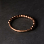 Pulseira de cobre puro martelado artesanal, vintage, artificial, oxidado, estilo rock, metal, unissex, joias para homens e mulheres
