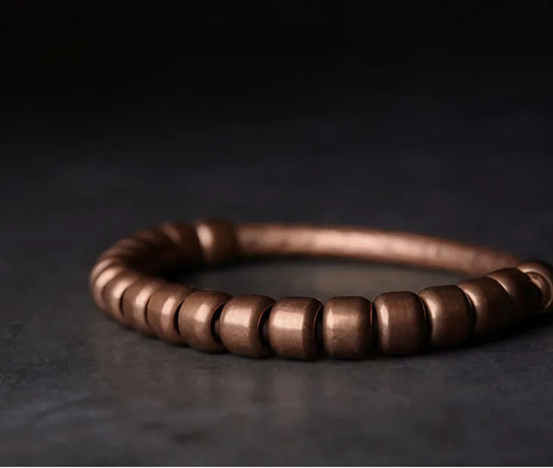 Pulseira de cobre puro martelado artesanal, vintage, artificial, oxidado, estilo rock, metal, unissex, joias para homens e mulheres