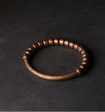 Pulseira de cobre puro martelado artesanal, vintage, artificial, oxidado, estilo rock, metal, unissex, joias para homens e mulheres