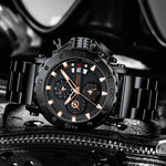 Relogio masculino crrju esporte cronógrafo relógios masculinos marca superior de luxo aço completo relógio quartzo à prova dwaterproof água grande dial relógio masculino