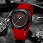 CURREN Moda Simples Relógios Masculinos com Grande Mostrador de Numerais Relógio de Pulso de Quartzo para Cavalheiro de Negócios com Pulseira de Silicone