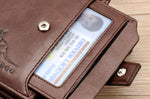 Carteira masculina de couro luxo curto titular do cartão rfid para homens zíper moeda bolsa portátil masculino carteiras billfold
