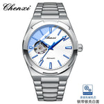 Chenxi 8856 marca superior movimento automático relógio mecânico para homens esqueleto oco homem relógios à prova dwaterproof água relógio de pulso de negócios