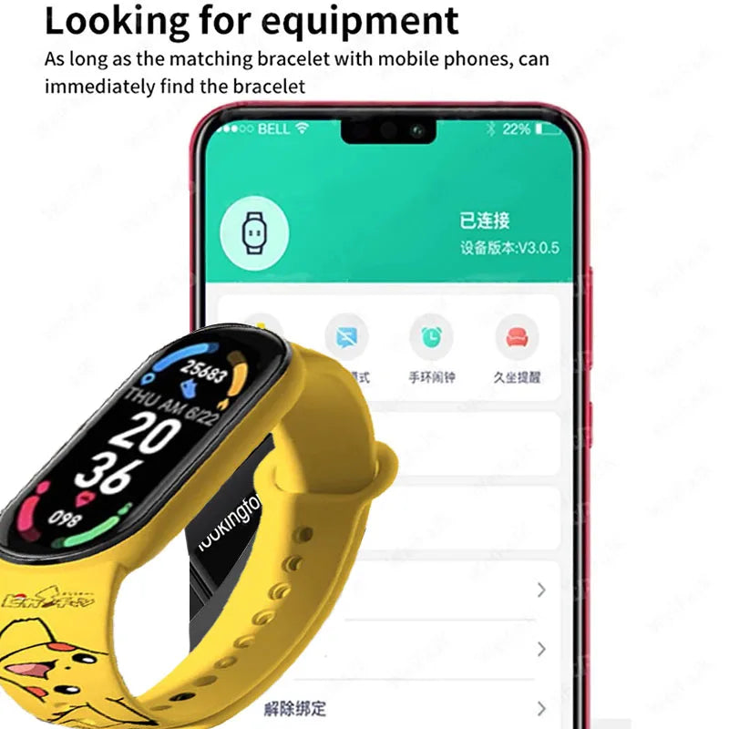 Pikachu Novo Estilo Magnético Bluetooth Relógio Inteligente Esportes Eletrônico Freqüência Cardíaca Pressão Pedômetro Música Monitoramento do Sono Blood Toy