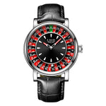 Lige moda couro marrom relógio masculino mostrador rotativo las vegas roleta tema de mesa relógio masculino à prova dwaterproof água relógios luminosos