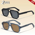 Caterside retro punk óculos de sol dos homens do vintage plana superior pontes duplas alta qualidade óculos de sol feminino viagem festa festival eyewear