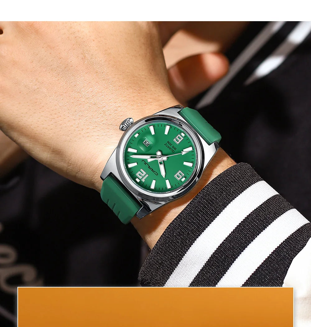 Crrju casual relógio de pulso quartzo moda à prova dwaterproof água relógios masculinos esporte pulseira silicone masculino relógio luminoso relogio masculino