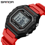 Sanda 2156 moda masculina relógio militar resistente à água esporte relógios exército grande dial led digital relógios de pulso cronômetros para o sexo masculino