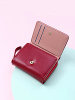 Marca de luxo das mulheres pequena carteira titular do cartão feminino carteiras curtas com bolsa de moedas para mulher senhoras couro do plutônio ferrolho mini embreagem