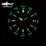 Heimdallr Monster Diver relógio masculino mostrador azul fosco cristal de safira NH35 mecânico automático 200m à prova d'água relógio luminoso completo