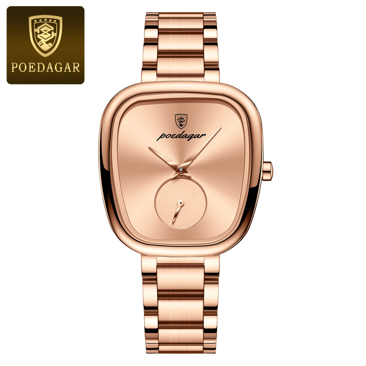 Poedagar luxo senhoras relógio de aço inoxidável à prova dwaterproof água relógio quartzo para mulher alta qualidade relógio feminino elegante relógios femininos