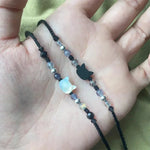 2 pçs natural moonstone obsidiana pulseiras artesanal casal bonito preto branco gato pulseira acessórios jóias