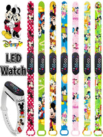 Nova disney mickey minnie led toque relógio donald duckbracelet relógio estudante crianças esportes dos desenhos animados relógio eletrônico presente brinquedo