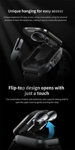 2024 relógio inteligente 2 em 1 com fone de ouvido smartwatch bluetooth chamada relógio masculino gps pista monitor freqüência cardíaca jogar música smartwatch