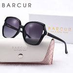 Barrcur moda feminina óculos de sol cores gradientes pc elíptico grande quadro uva/b polarizado óculos de sol branco pacote caixa de presente
