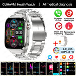 2024 novo grau médico ácido úrico gordura no sangue smartwatch ecg glicose no sangue freqüência cardíaca pressão arterial monitoramento de saúde relógio inteligente