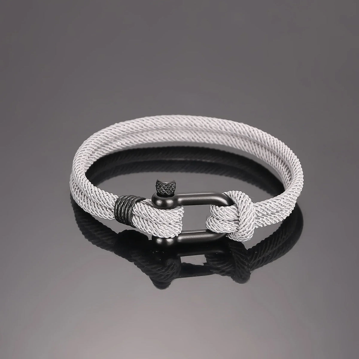 Homens preto de aço inoxidável u forma sobrevivência pulseira acampamento ao ar livre resgate emergência manilha corda pulseira para presentes femininos