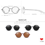 Barrcur retro liga de alumínio magnésio circular feminino polarizado óculos de sol nostálgico punk uv400 masculino óculos de sol high end marca caixa