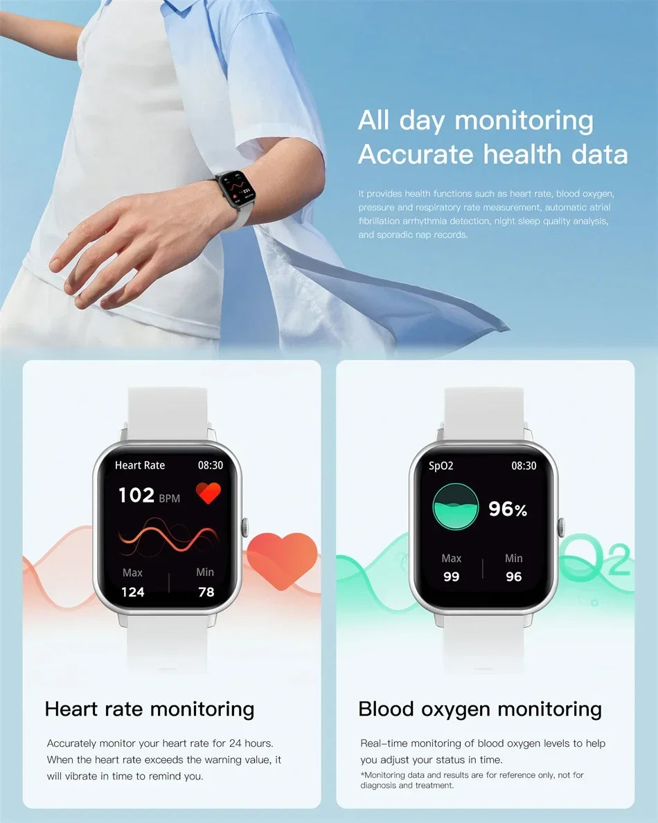 Xiaomi chamada relógio inteligente feminino mostrador personalizado smartwatch para android ios à prova dwaterproof água bluetooth música relógios relógio de toque completo