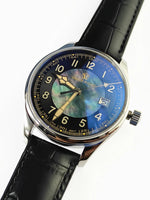 Relógio de pulso mecânico automático masculino, impermeável, calendário luminoso, ponteiro de gás, piloto alemão, movimento Nh35, C1