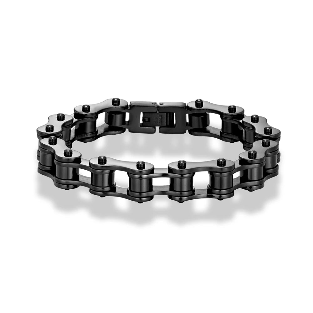 MKENDN Locomotiva Homens Punk Rock Bicicleta Corrente Pulseira 18k Banhado A Ouro Aço Inoxidável Mountain Bike Corrente Acessório Presentes Masculinos