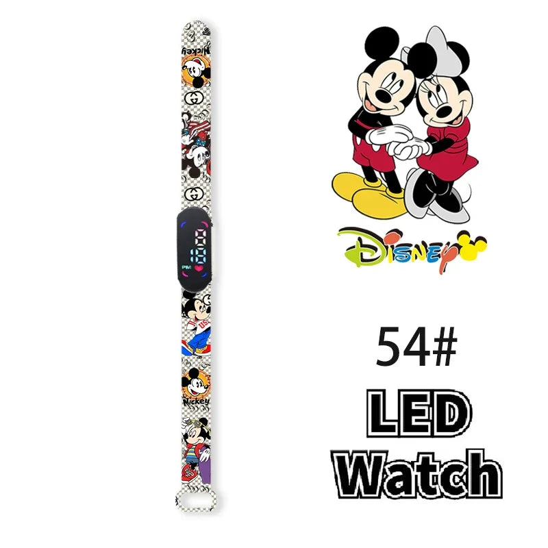 Nova disney mickey minnie led toque relógio donald duckbracelet relógio estudante crianças esportes dos desenhos animados relógio eletrônico presente brinquedo