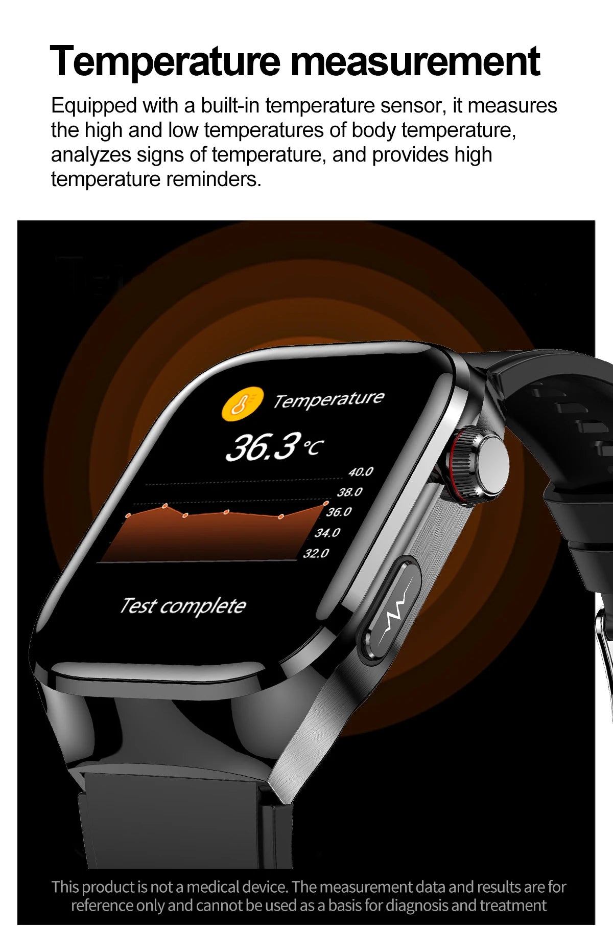 2024 novo grau médico ácido úrico gordura no sangue smartwatch ecg glicose no sangue freqüência cardíaca pressão arterial monitoramento de saúde relógio inteligente
