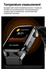 2024 novo grau médico ácido úrico gordura no sangue smartwatch ecg glicose no sangue freqüência cardíaca pressão arterial monitoramento de saúde relógio inteligente