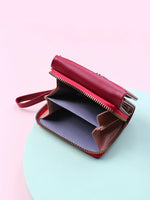 Marca de luxo das mulheres pequena carteira titular do cartão feminino carteiras curtas com bolsa de moedas para mulher senhoras couro do plutônio ferrolho mini embreagem