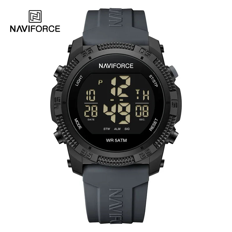 NAVIFORCE NF7104 Novos relógios esportivos digitais LCD para homens moda pulseira de silicone relógio de pulso eletrônico militar