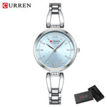 Curren relógios femininos elegante moda original relógio de quartzo para Laides à prova dwaterproof água aço inoxidável simples luxo uso diário