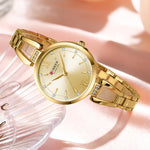 Curren relógios femininos elegante moda original relógio de quartzo para Laides à prova dwaterproof água aço inoxidável simples luxo uso diário