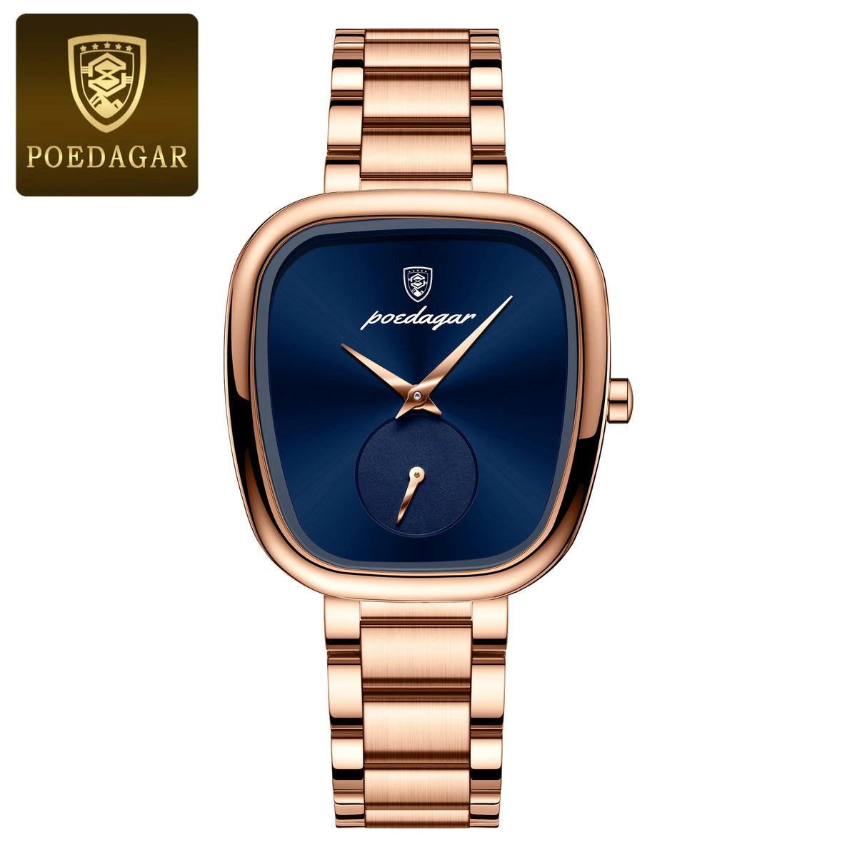 Poedagar luxo senhoras relógio de aço inoxidável à prova dwaterproof água relógio quartzo para mulher alta qualidade relógio feminino elegante relógios femininos