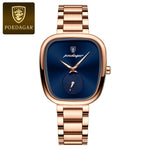 Poedagar luxo senhoras relógio de aço inoxidável à prova dwaterproof água relógio quartzo para mulher alta qualidade relógio feminino elegante relógios femininos