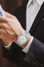 2025 novo specht & söhne cor cinza 37mm relógio de pulso de quartzo ultrafino luminoso safira relógio de aço inoxidável 50m à prova d'água