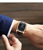 2024 CHENXI 8209 Relógios masculinos pulseira de couro casual luxo quartzo relógios de pulso quadrados à prova d'água