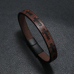 Novela pulseira de couro masculina destacável ímã fivela punk cruz braclet acessórios para ele pulseras para hombre erkek bileklik