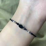 2 pçs natural moonstone obsidiana pulseiras artesanal casal bonito preto branco gato pulseira acessórios jóias
