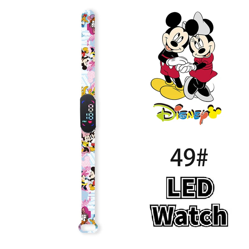 Nova disney mickey minnie led toque relógio donald duckbracelet relógio estudante crianças esportes dos desenhos animados relógio eletrônico presente brinquedo