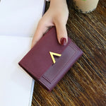 Couro nova bolsa feminina pequena carteira de couro curto marca luxo mini moda feminina carteiras e bolsa titular do cartão de crédito